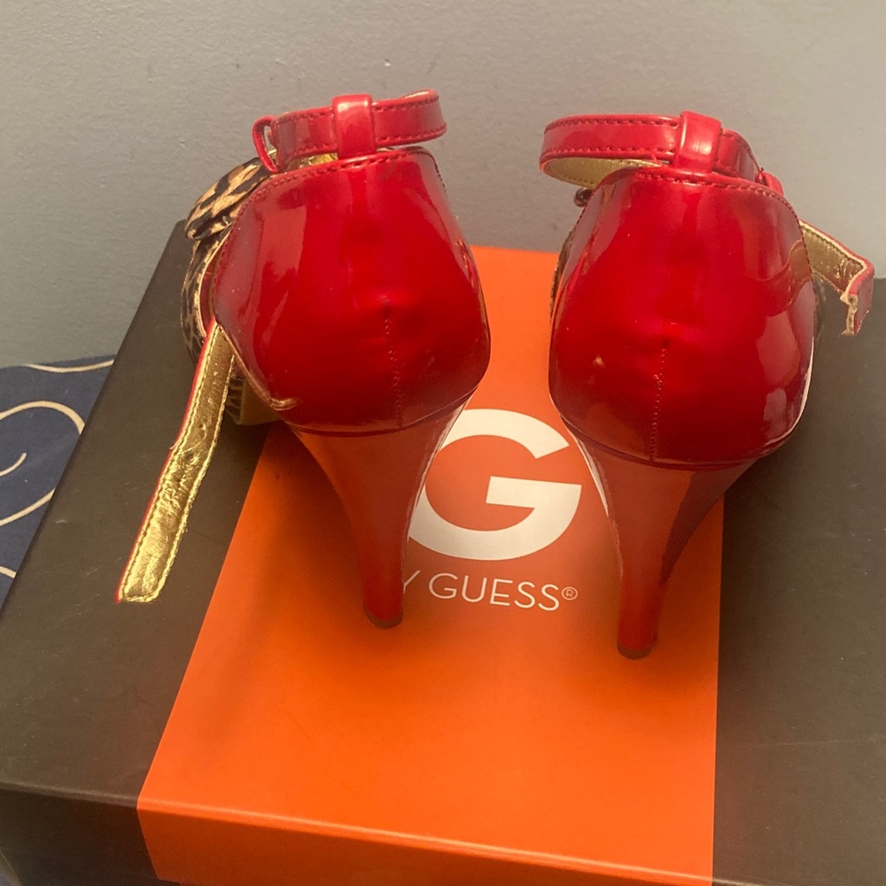 Guess Red and Gold Women's Heels